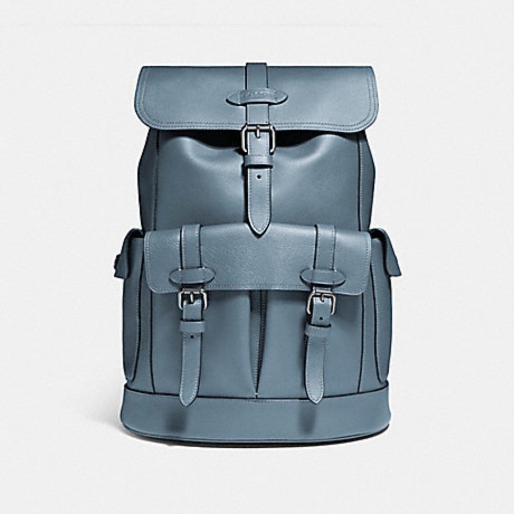 Stylish Blue Leather Backpack